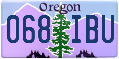 OR license plate 068IBU
