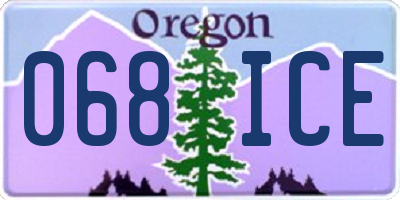 OR license plate 068ICE