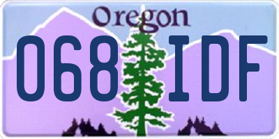 OR license plate 068IDF
