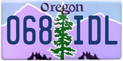 OR license plate 068IDL