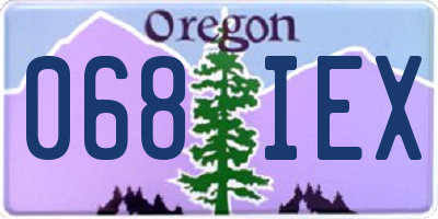OR license plate 068IEX