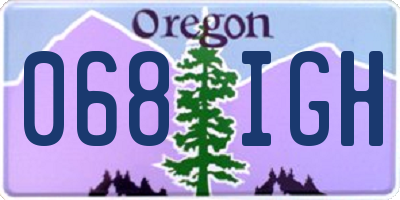 OR license plate 068IGH