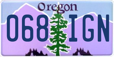 OR license plate 068IGN