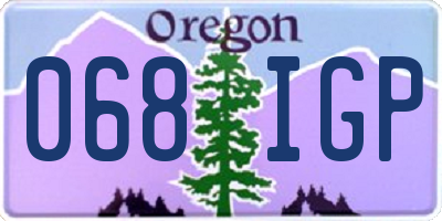 OR license plate 068IGP