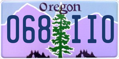 OR license plate 068IIO