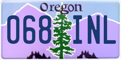 OR license plate 068INL