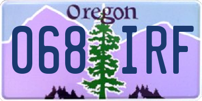 OR license plate 068IRF