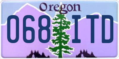 OR license plate 068ITD