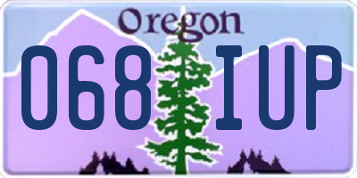 OR license plate 068IUP