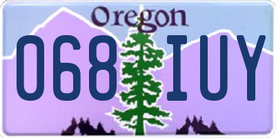 OR license plate 068IUY