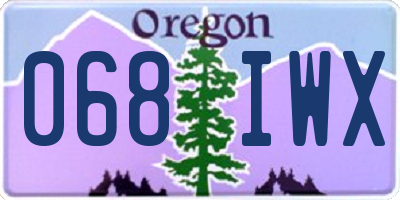 OR license plate 068IWX