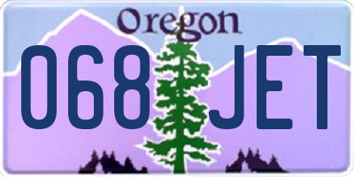 OR license plate 068JET