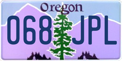 OR license plate 068JPL