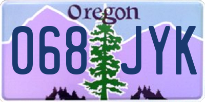 OR license plate 068JYK