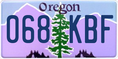 OR license plate 068KBF