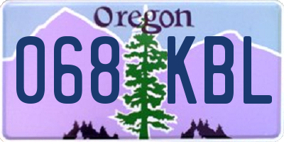 OR license plate 068KBL