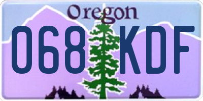 OR license plate 068KDF