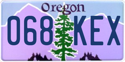 OR license plate 068KEX