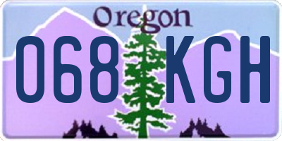 OR license plate 068KGH