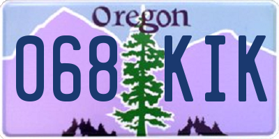 OR license plate 068KIK