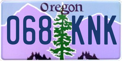 OR license plate 068KNK