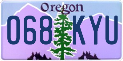 OR license plate 068KYU