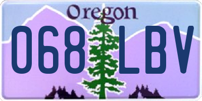 OR license plate 068LBV