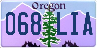 OR license plate 068LIA