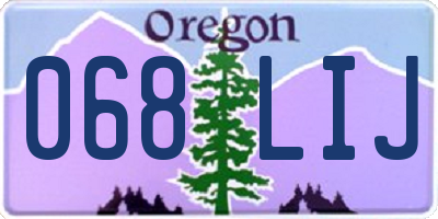 OR license plate 068LIJ
