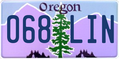 OR license plate 068LIN