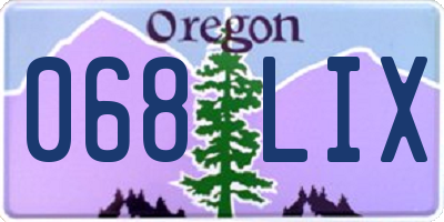 OR license plate 068LIX