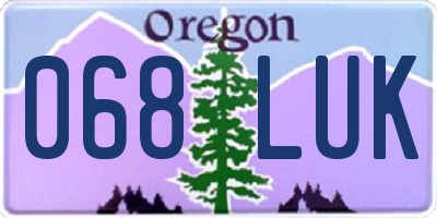 OR license plate 068LUK