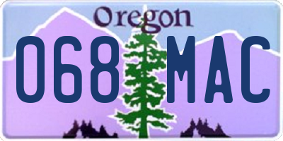 OR license plate 068MAC