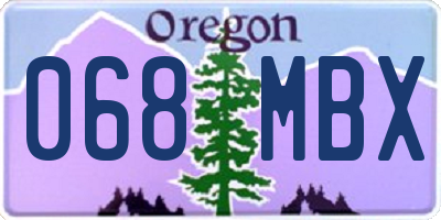 OR license plate 068MBX