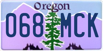 OR license plate 068MCK