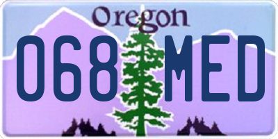 OR license plate 068MED