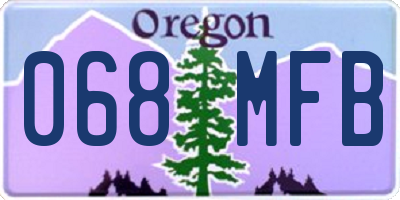 OR license plate 068MFB
