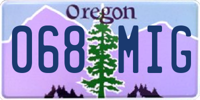 OR license plate 068MIG