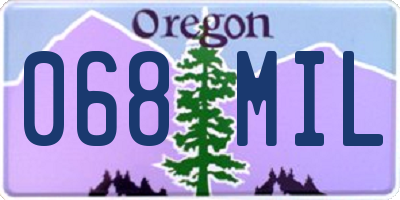 OR license plate 068MIL