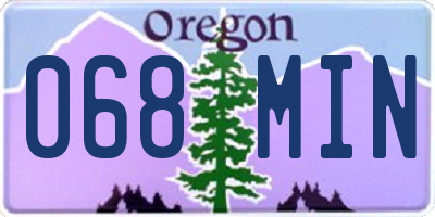 OR license plate 068MIN