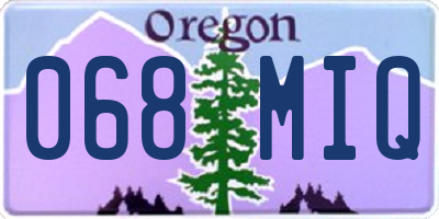 OR license plate 068MIQ