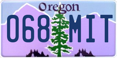 OR license plate 068MIT