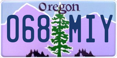 OR license plate 068MIY