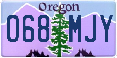 OR license plate 068MJY