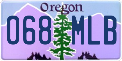 OR license plate 068MLB