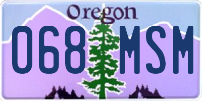 OR license plate 068MSM