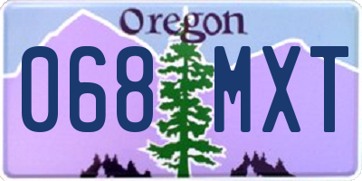OR license plate 068MXT