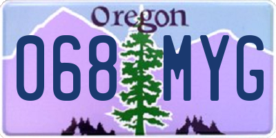 OR license plate 068MYG