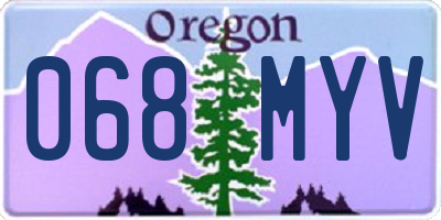 OR license plate 068MYV