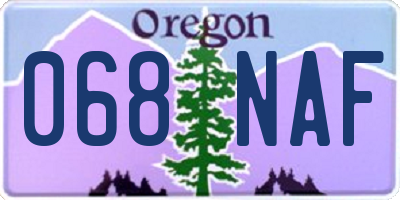 OR license plate 068NAF